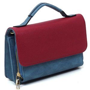 Colorblock Mini Crossbody Bag for Women Flap Saddle Purse Style